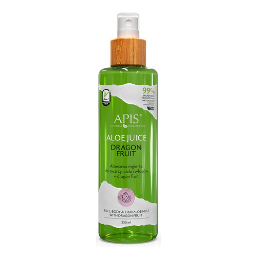 Apis Aloe Juice Dragon Fruit Aloesowa Mgiełka do Twarzy Ciała i Włosów dla każdego Rodzaju Skóry 250ml