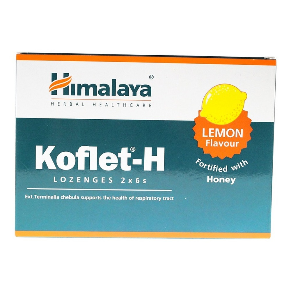 Himalaya Koflet-H Cytryna Wspiera Zdrowie Dróg Oddechowych 12 Pastylek do Ssania