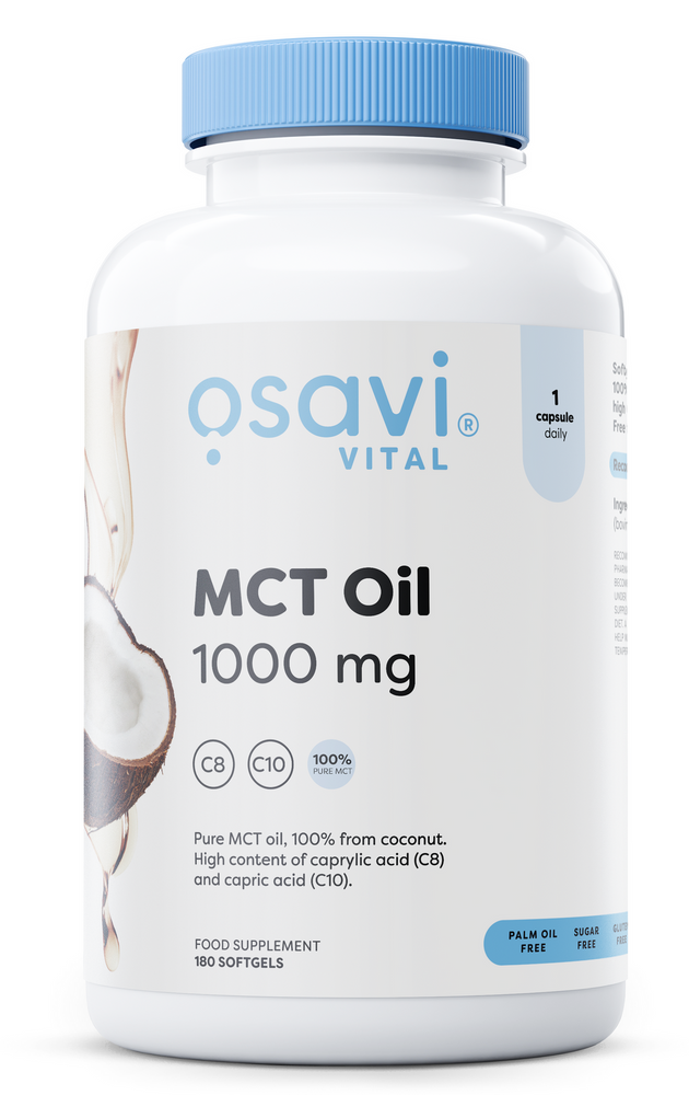 Osavi Olej MCT 1000 mg 180 kapsułek na energię i dietę keto