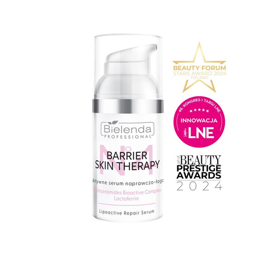 Bielenda Professional Barrier Skin Therapy Lipoactive Repairing & Soothing Serum for the Face and Eyes with Multi-Ceramide Complex and Lactoferrin 30ml