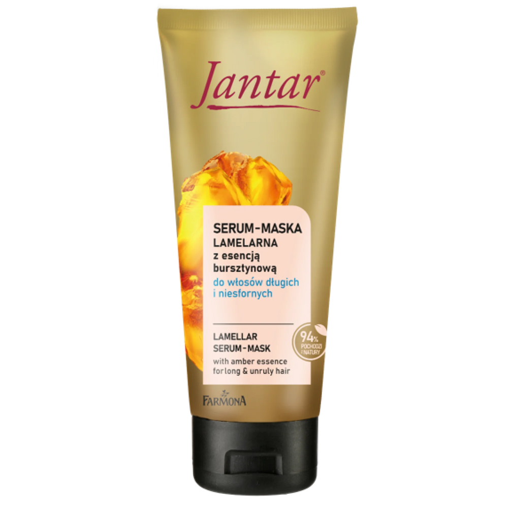 Jantar Lamelarne Serum-Maska z Esencją Bursztynową dla Włosów Długich Zniszczonych i Niesfornych 100ml