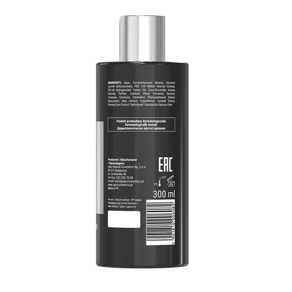Apis Action for Men 3in1 Moisturising Body Face and Hair Shower Gel 300ml