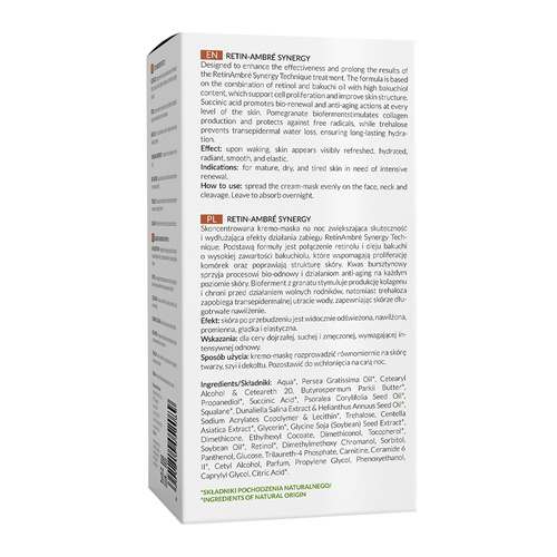 Apis Retin Ambre Synergy Kremo-Maska z Retinolem i Kwasem Bursztynowym dla Skóry Suchej Dojrzałej na Noc 50ml