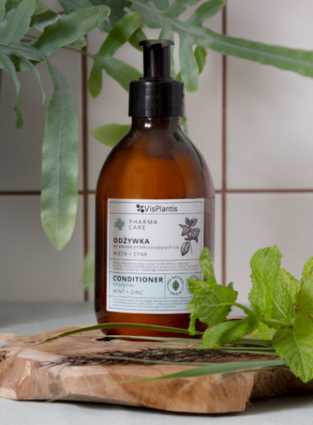 Vis Plantis Pharma Care Mięta + Cynk Odżywka dla Włosów Przetłuszczających się 300ml