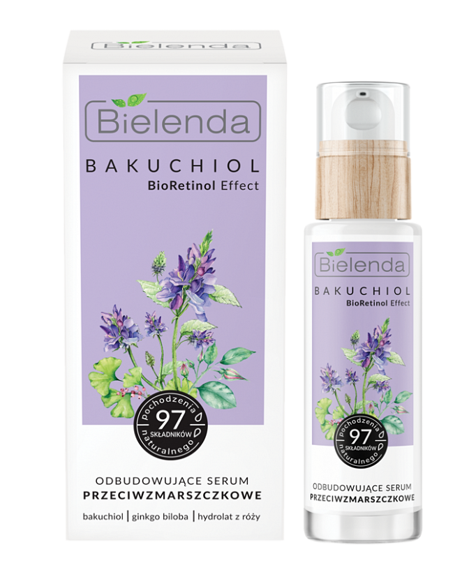 Bielenda Bakuchiol BioRetinol Effect Odbudowujące Serum Przeciwzmarszczkowe na Dzień i na Noc 30 ml