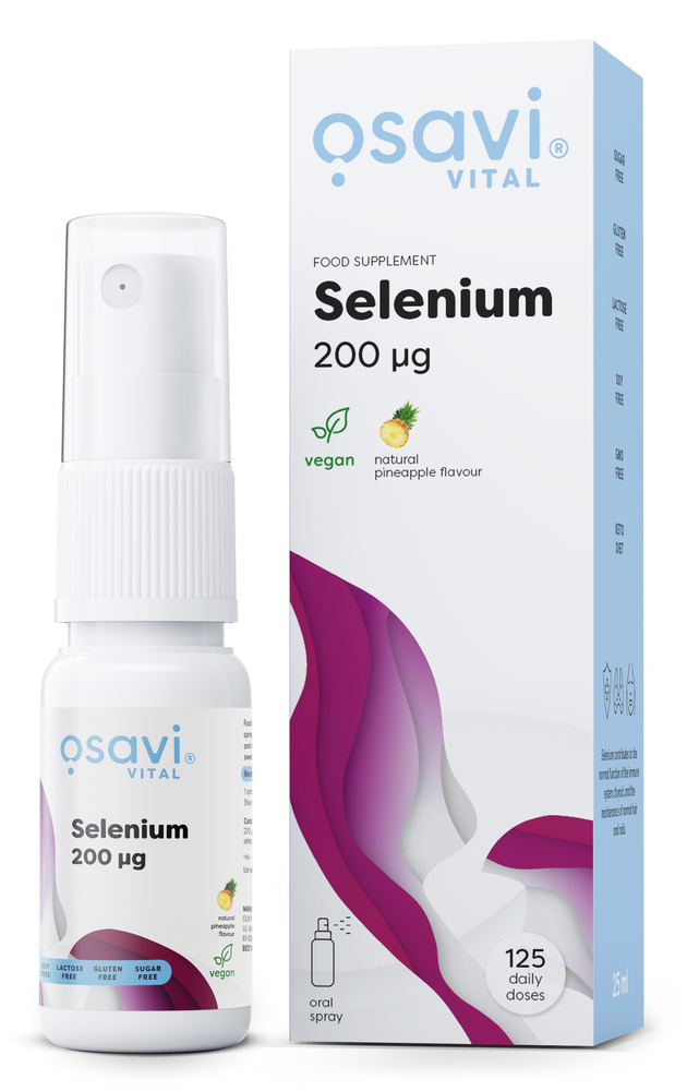 Osavi Selen w Sprayu 200mcg Ananasowy 25 ml na Odporność i Zdrowe Włosy