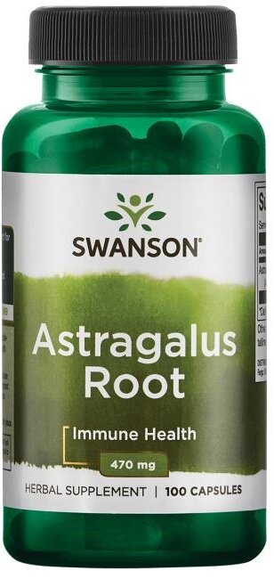 Swanson Astragalus Root 470mg  Wspiera Odporność i Układ Krążenia 100 Kapsułek