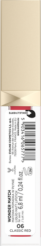Eveline Wonder Match Matowa Pomadka w Płynie Nr 06 Classic Red 6,8ml