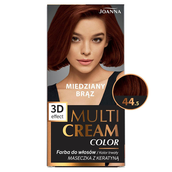 Joanna Multi Cream Color 3D Effect Hair Dye with Long-Lasting Effect No. 44.5 Copper Brown 1 Piece