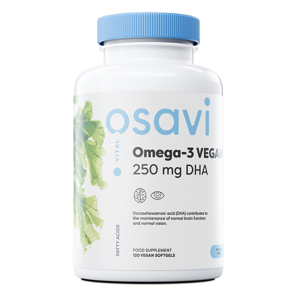 Osavi Omega-3 Vegan 250mg DHA for Brain and Vision Support 120 Vegan Softgels