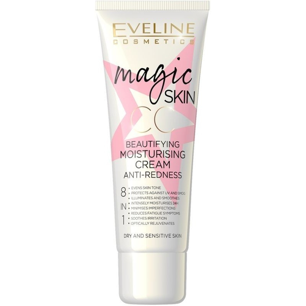 Eveline Magic Skin CC Upiększający Krem Nawilżający 8w1 na Zaczerwienienia 50ml