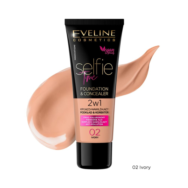 Eveline Selfie Time Kryjacy Nawilżający Podkład Korektor Nr 02 Ivory 30ml