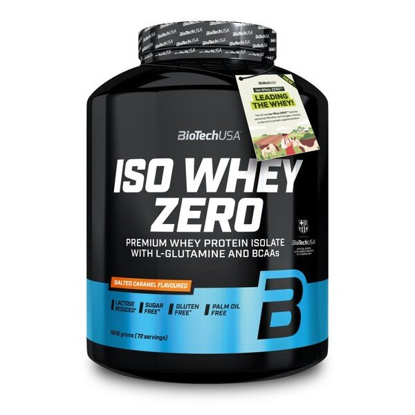 BioTechUSA Iso Whey Zero Słony Karmel Izolat Białka Serwatkowego Na Wzrost i Regenerację Mięśni 1816g
