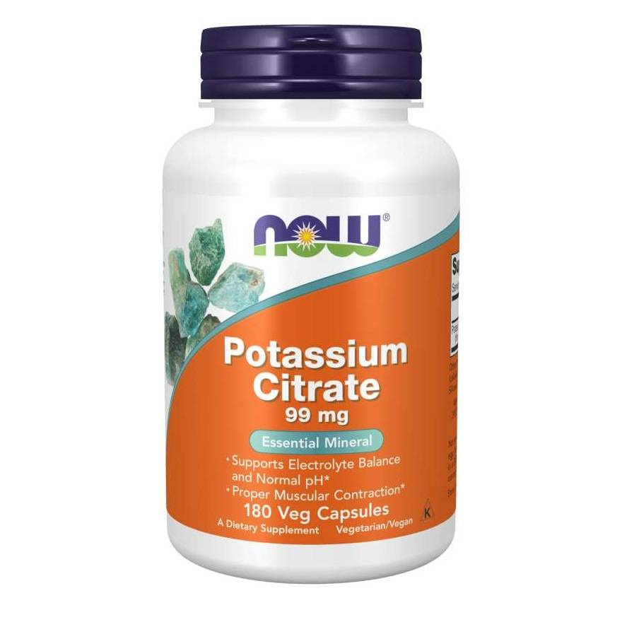Now Foods Potassium Citrate 99mg Supports Nervous System and Muscles 180 Capsules