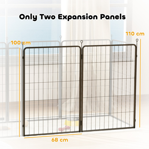 PawHut Two-Piece Dog Pen Expansion Pack for Large Dogs, 100cm Tall Animal Pen with Three Connecting Stakes