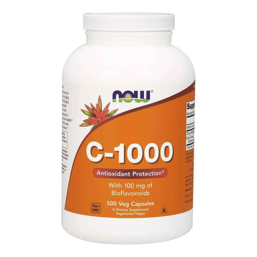 Now Foods Vitamin C-1000 Bioflawonoidy i Rutyna Wspiera Odporność Kości i Stawy 500 Kapsułek