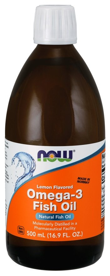 NOW Foods Omega-3 Olej Rybny w Płynie Cytrynowy 500ml