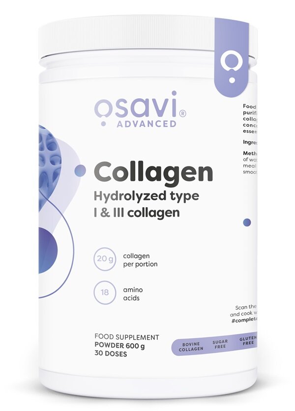 Osavi Peptydy Kolagenowe Hydrolizowany Typ 1 i 3 600g na Skórę i Stawy