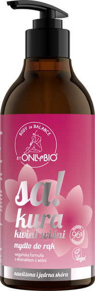 OnlyBio Body in Balance Mydło do Rąk Sakura Kwiat Wiśni dla Skóry Suchej i Szorstkiej 400ml