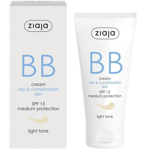 Ziaja BB Aktywny Krem na Niedoskonałości dla Skóry Tłustej i Mieszanej SPF15 Odcień Jasny 50ml