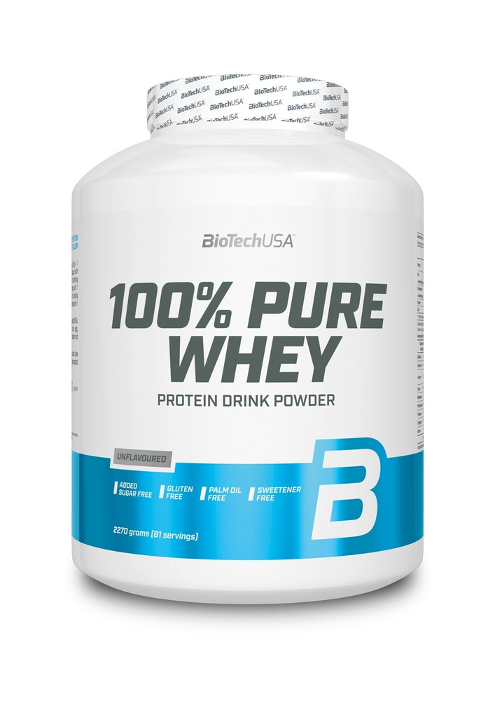 BioTechUSA 100% Pure Whey Unflavoured Whey Protein for Muscle Growth and Maintenance 2270g
