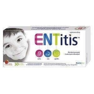 Polski Lek S.A. Entitis Streptococcus salivarius K12 + Vitamin D Strawberry 30 Lozenges