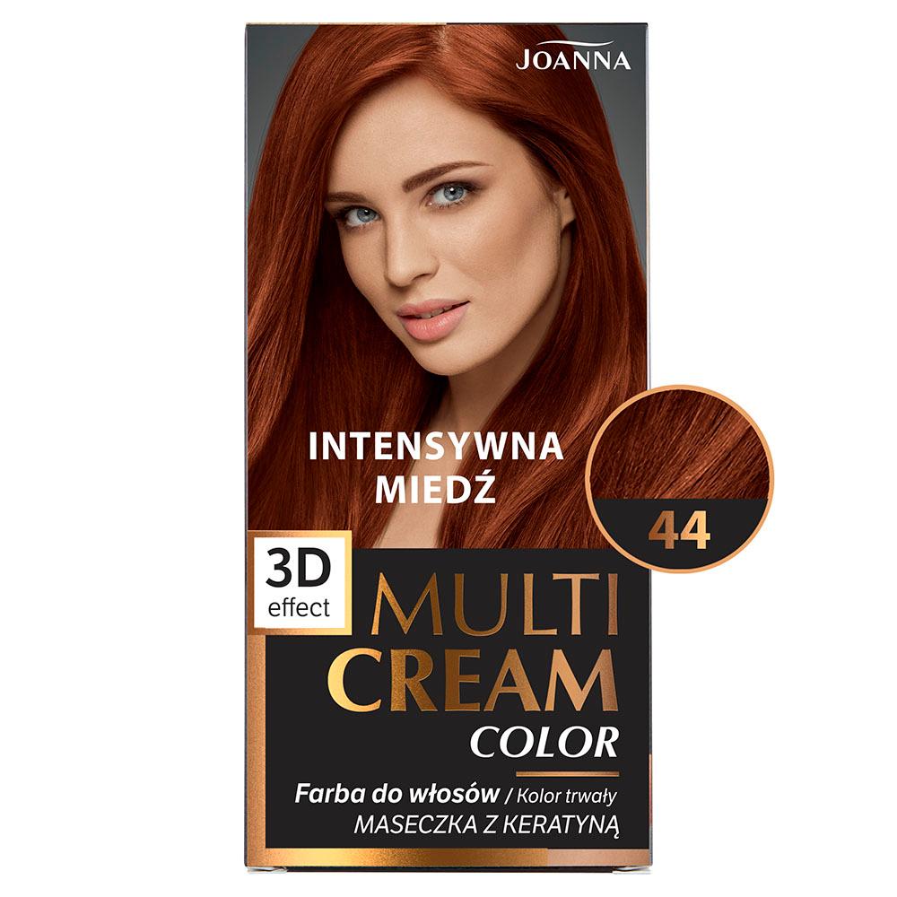 Joanna Multi Cream Color 3D Effect Hair Dye with Long-Lasting Effect No. 44 Intense Copper 1 Piece