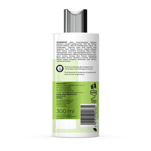Apis Natural Solution Strengthening Shampoo with 3% Baicapil™ for Weakened Hair Prone to Loss 300ml