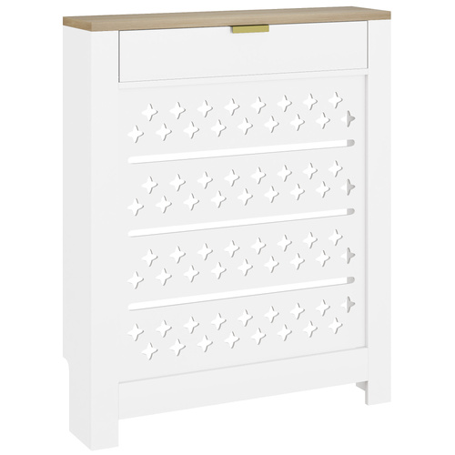 HOMCOM 78 x 19 cm Minimal Radiator Cover, with Drawer - White