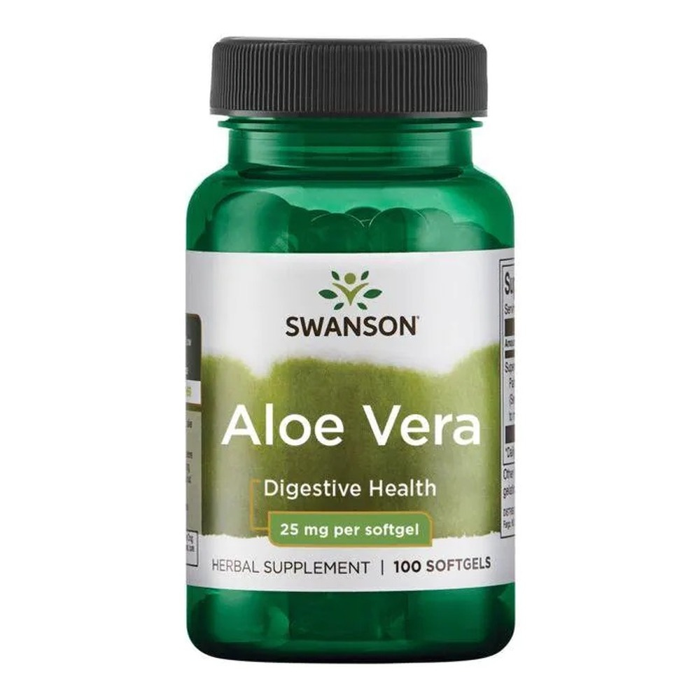Swanson Aloe Vera 25mg Aloes Wspiera Układ Odpornościowy i Trawienny 100 Kapsułek