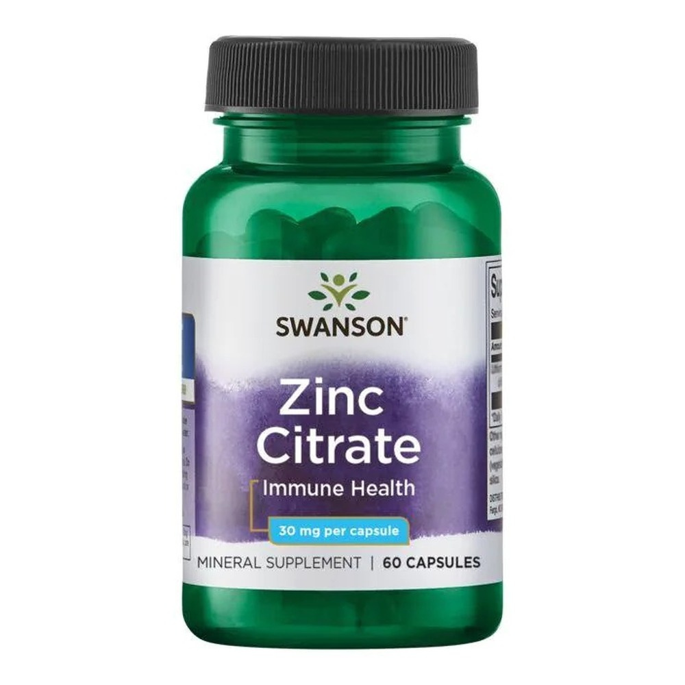 Swanson Zinc Citrate Cynk 30mg 60 Kapsułek
