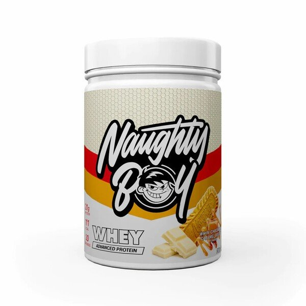 Naughty Boy Advanced Whey Protein White Chocolate Caramel Biscuit For Muscle Growth 900g