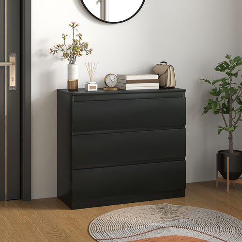 HOMCOM Chest of Three Drawers - Black