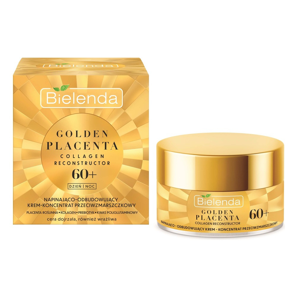 Bielenda Golden Placenta Collagen Reconstructor Rebuilding Cream Anti-Wrinkle Concentrate 60+ for Day and Night 50ml