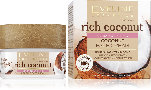 Eveline Rich Coconut Ultra Odżywczy Krem do Twarzy do Skóry Suchej i Wrażliwej 50ml