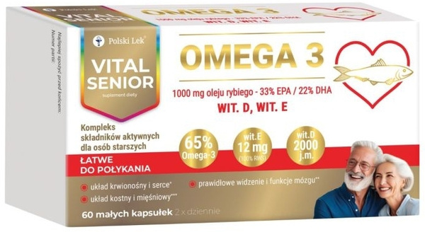 Vital Senior Omega 3 Wsparcie Serca i Sprawności Umysłowej 60 Kapsułek