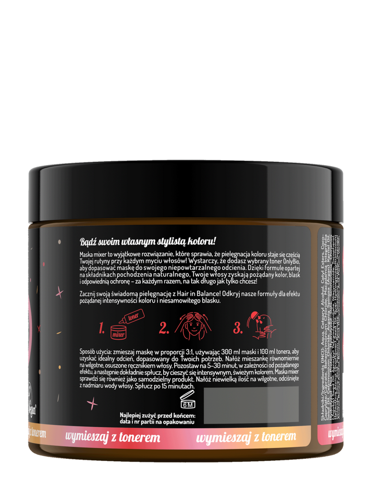 OnlyBio Hair in Balance Maska Mixer do Łagodnej Koloryzacji Tonerem 300ml