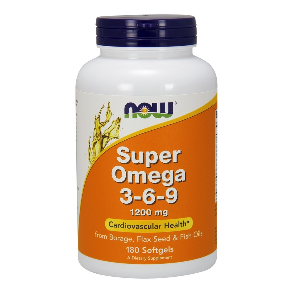 NOW Foods Super Omega 3-6-9 1200mg Essential Fatty Acid Complex 180 Softgels