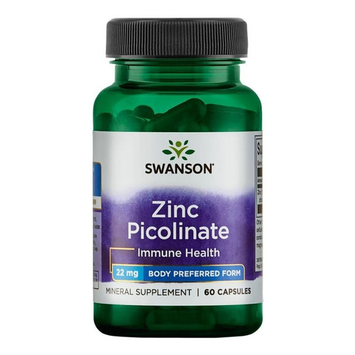 Swanson Zinc Picolinate Body Preferred Form 22mg 60 Capsules