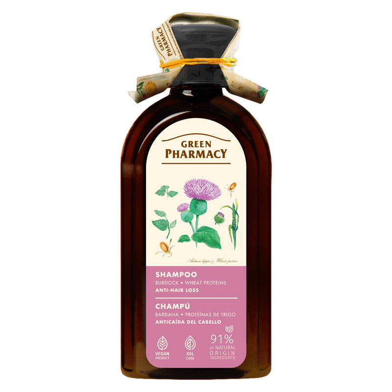 Green Pharmacy Shampoo with Burdock Root Extract and Wheat Protein for Hair with a Tendency to Fall Out 350ml