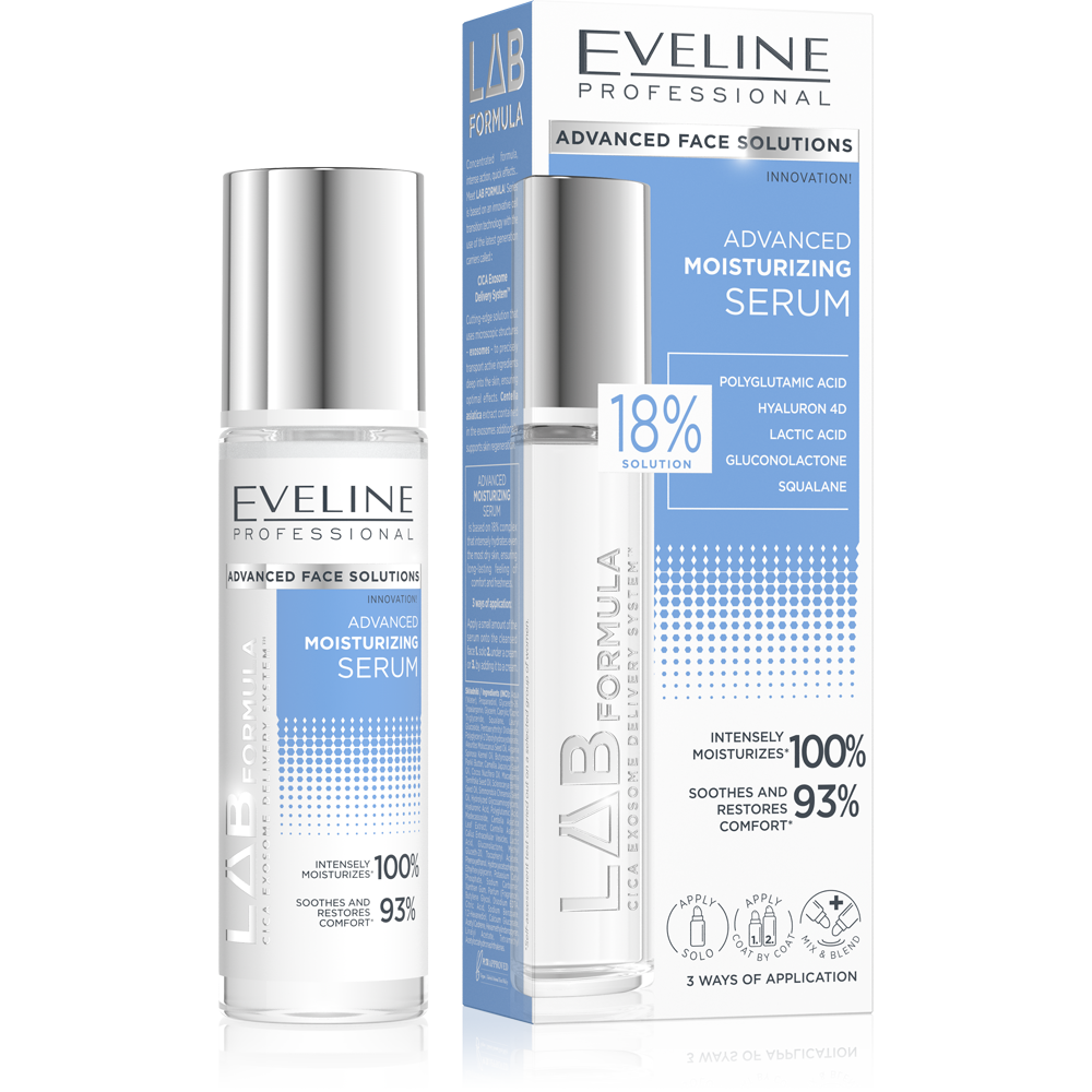 Eveline Lab Formula Advanced Moisturizing Serum for Dry and Dehydrated Skin Day and Night 30ml