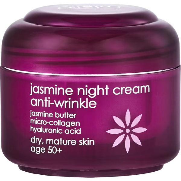 Ziaja Jaśmin Krem przeciw Zmarszczkom 50+ z Kwasem Hialuronowym dla Skóry Dojrzałej na Noc Vegan 50ml