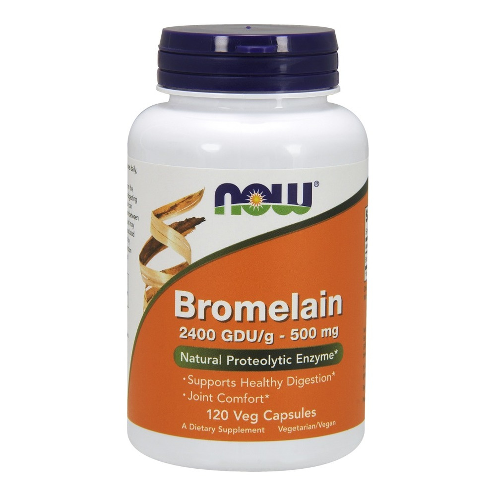 NOW Foods Bromelaina 500mg Na Wsparcie Trawienia i Stawów 120 Kapsułek