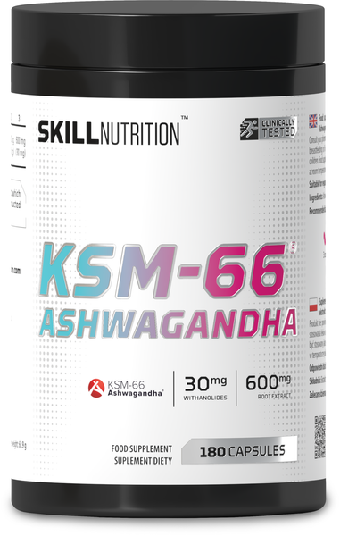 Skill Nutrition KSM-66 Ashwagandha 180 vegan caps for stress and fatigue