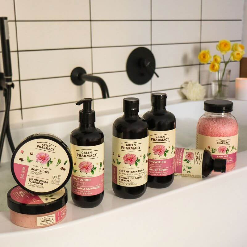 Green Pharmacy Sugar Body Scrub Damask Rose and Shea Butter 200ml