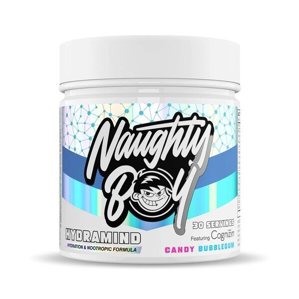 Naughty Boy Hydramind Candy Bubblegum Nootropic Hydration Supplement for Focus and Hydration 282g