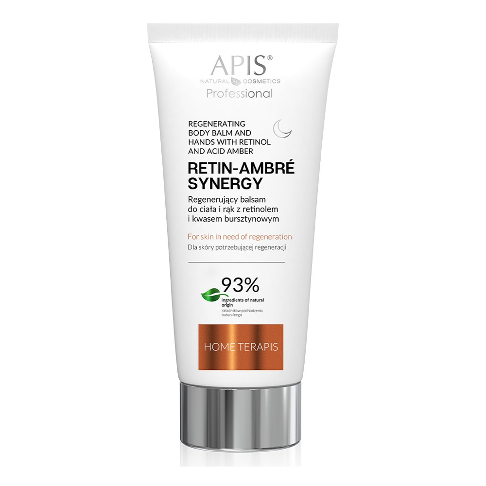 Apis Retin Ambre Synergy Regenerujący Balsam do Ciała i Rąk z Retinolem i Kwasem Bursztynowym dla Skóry z Przebarwieniami Potrzebującej Regeneracji na Noc 200ml