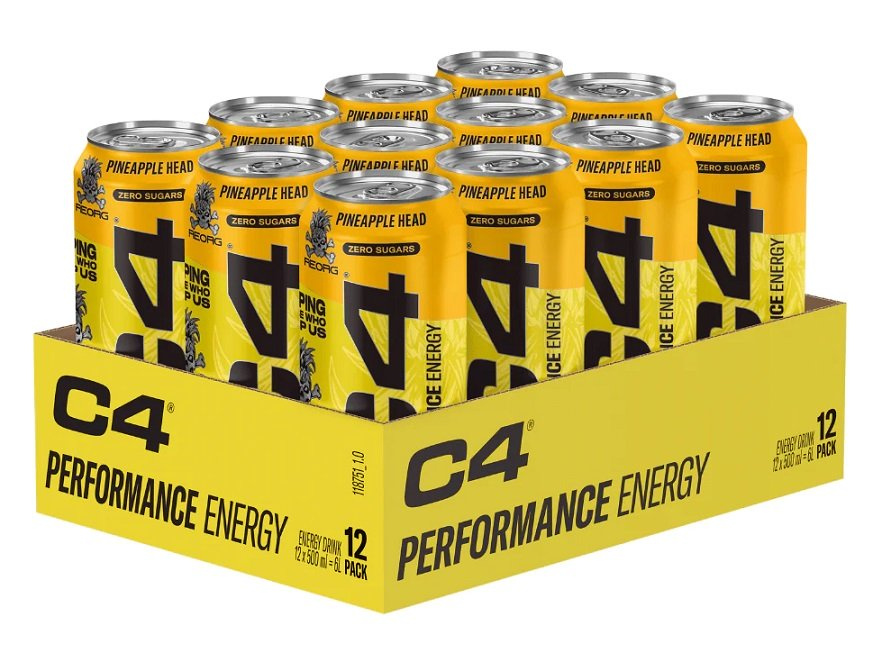 Cellucor C4 Performance Energy Pineapple Head Energy Drink for Athletes 12 x 500 ml