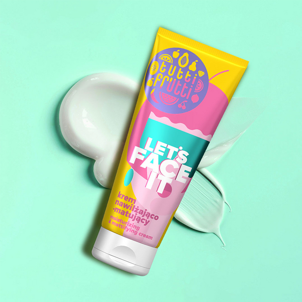 Tutti Frutti Let's Face It Moisturizing - Mattifying Cream with Hyaluronic Acid 1% + Nutri Shot E+F 50ml