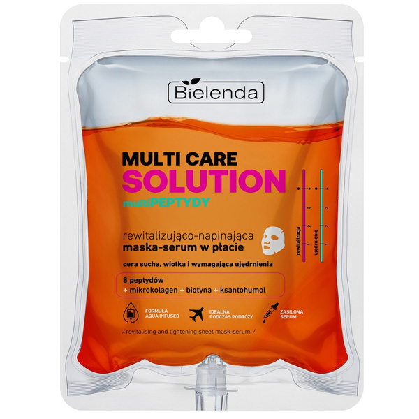 Bielenda MultiPeptides Rewitalizująco-Napinająca Maseczka w Płacie 1 Sztuka